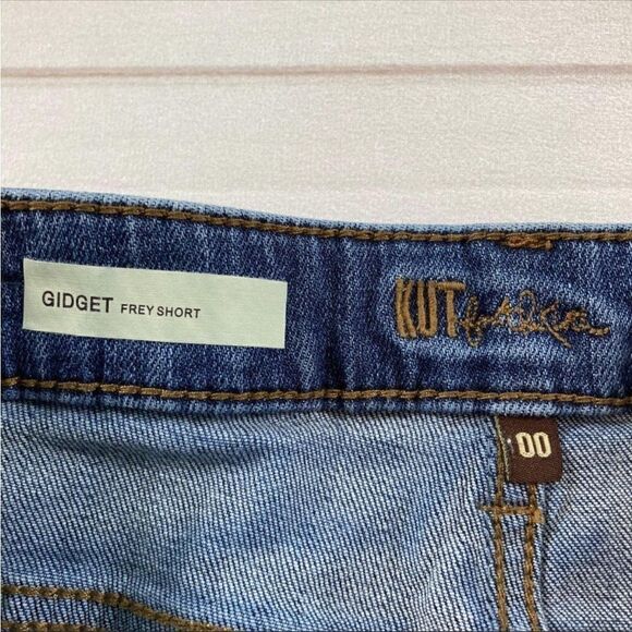 KUT from the Kloth Womens Blue Cutoff Gidget Frey Denim Jean Shorts Size 00 - Picture 5 of 12